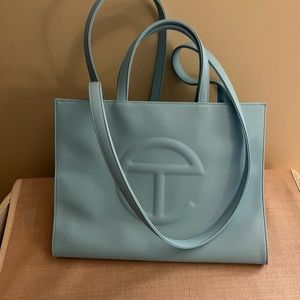 Medium pool blue telfar bag